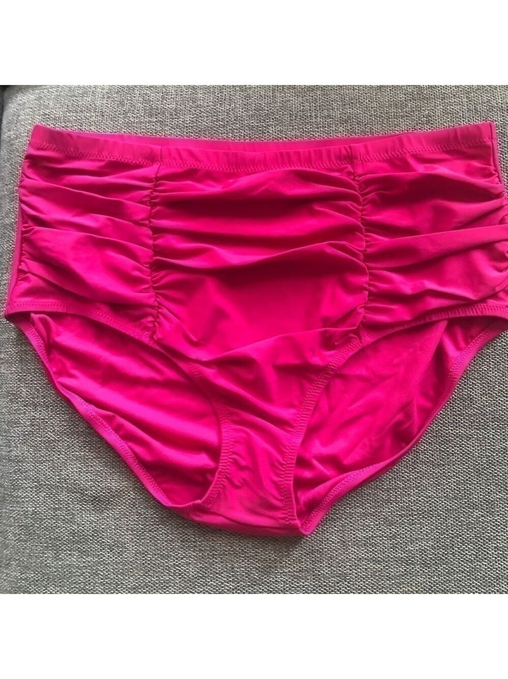 RAISINS Curve Costa Plus Size Solid High-Rise Swim Bikini Bottom Pink 22W